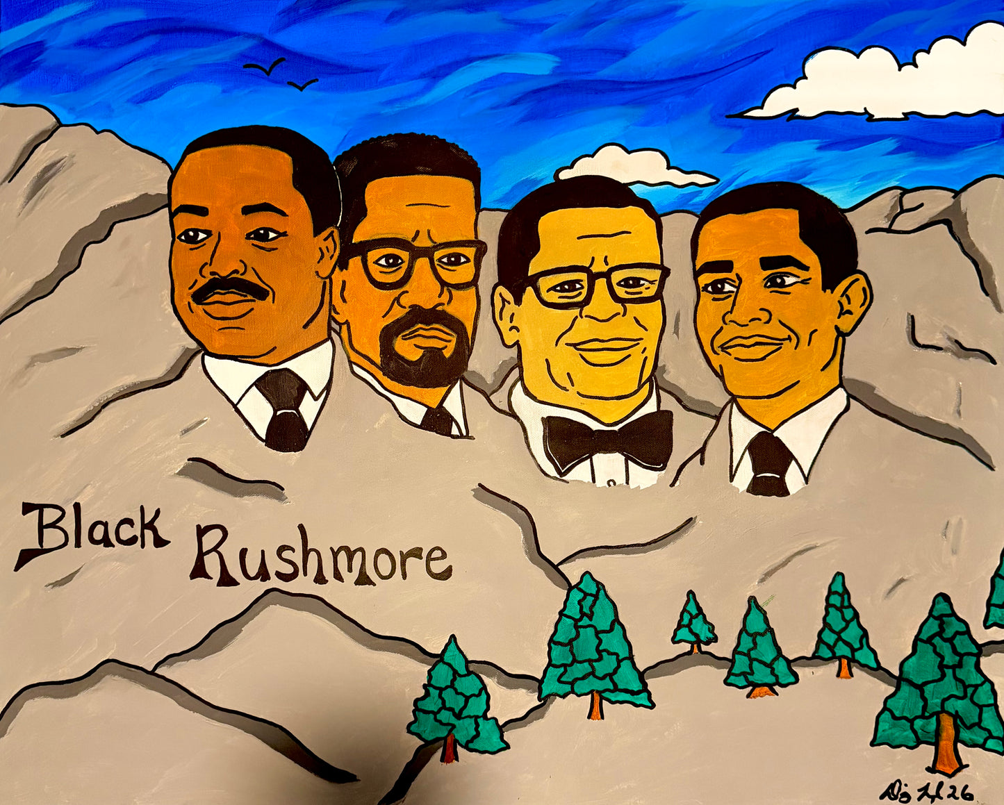 Black Rushmore 24 x 30 Original Painting