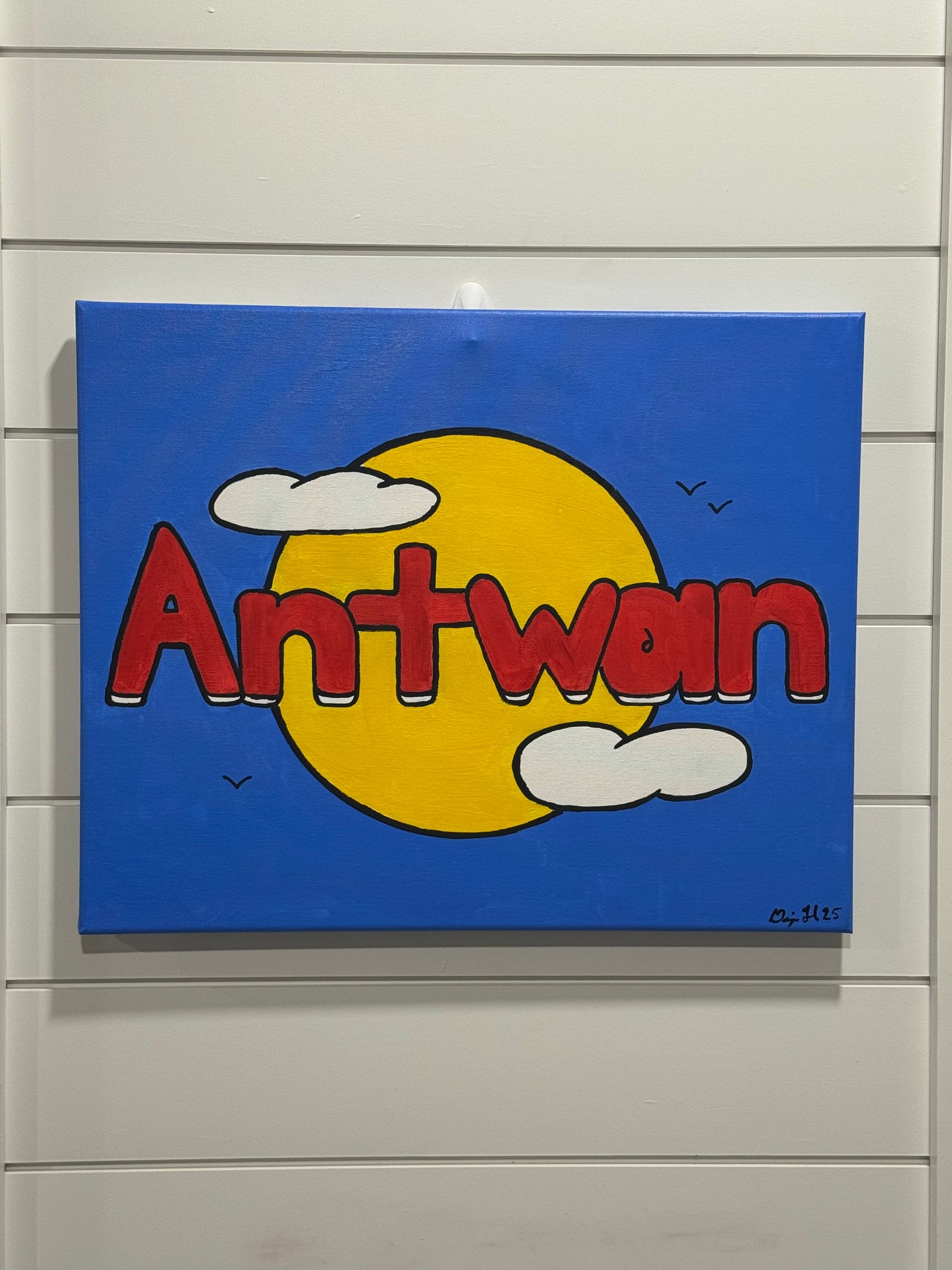 Antwan (Sky Themed Name Painting)
