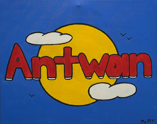 Antwan (Sky Themed Name Painting)